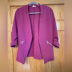 Maurices Fuchsia Tailored Blazer with Notched Lapels